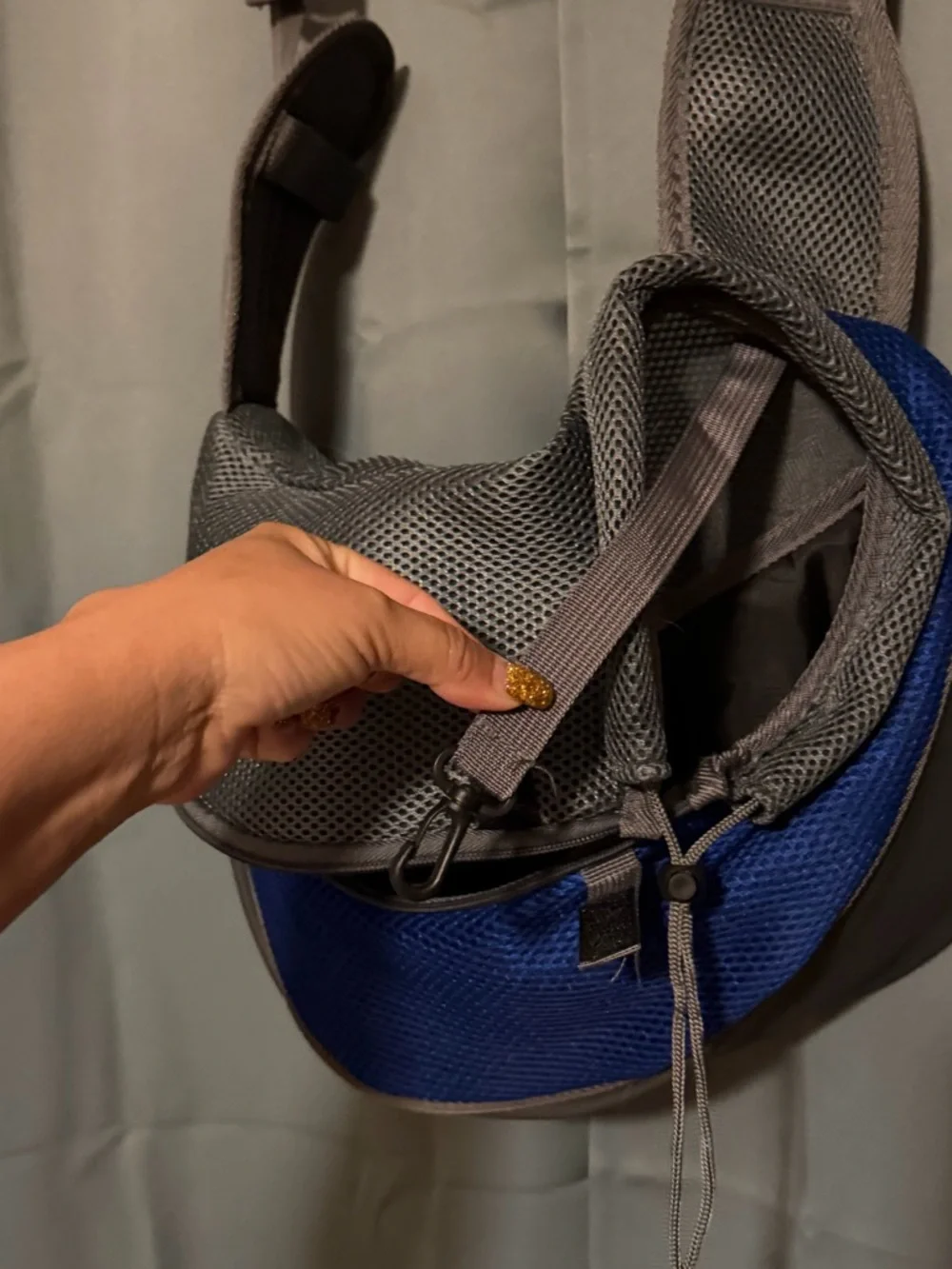 Gray & Blue Pet Sling Carrier - Comfortable Hands-Free Dog Travel Sling